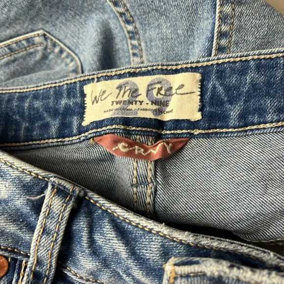 We The Free People CRVY Vintage High Rise Shorts Raw Hem Denim Stretch 29 2399 - Picture 6 of 7
